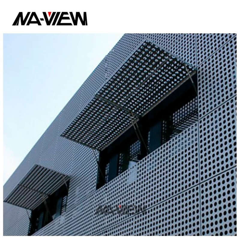 Architectural 40*40cm Perforated Corrugated Metal Panels
