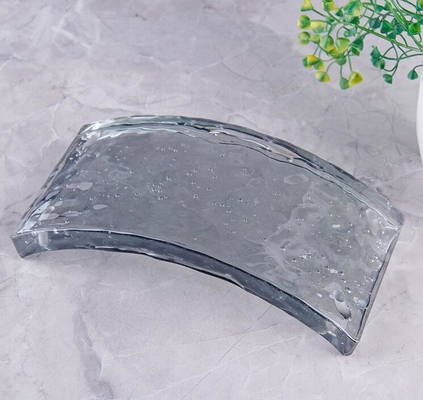 8x8x4 Clear Hot Fused Glass Tile Solid Crystal Fireproof Decorative Cast Architectural Glass Block