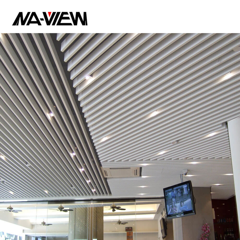 Suspended Decorative Metal Strip Aluminium Linear Ceiling 1.2mm Thickness